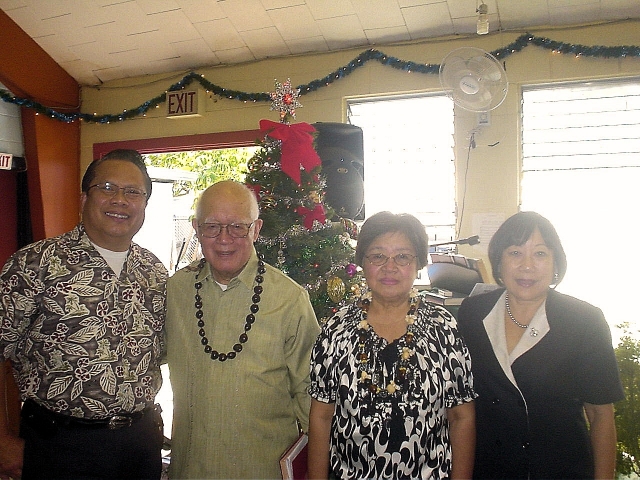 Sam and Luzette de la Pena with Levi and Amelia Oracion at the Honolulu Cosmopolitan Church.