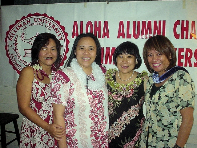 Aloha Chapter Officers 2010-2012: EvaRose Washburn-Repollo, BOD; Meda Magdamo-Palencia, Secretary-Treasurer; Luzette Somera-dela Pena, President; and Jean Tantano-Arntz, Vice President.