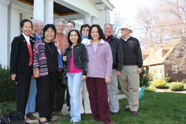 Group photo outside the Miller home, Spring meeting April 26, 2008